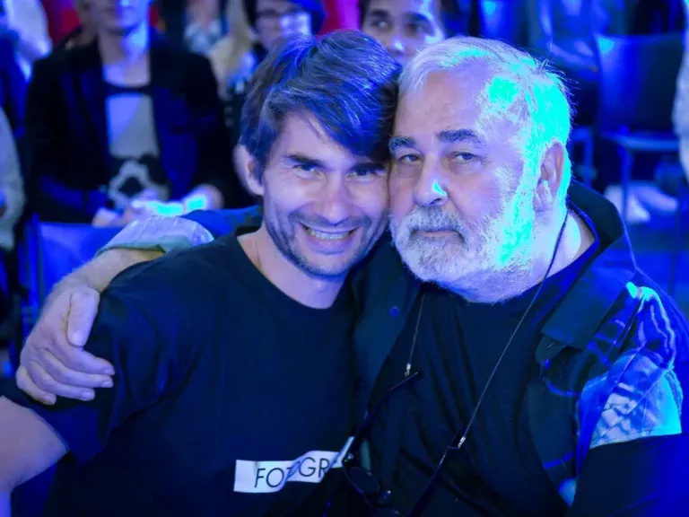 Frank Erpinar mit Udo Walz auf der Fashion-Week in Berlin