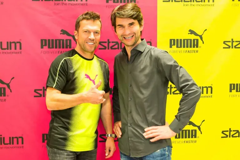 Fotograf Frank Erpinar mit Rekordnationalspieler Lothar Matthäus