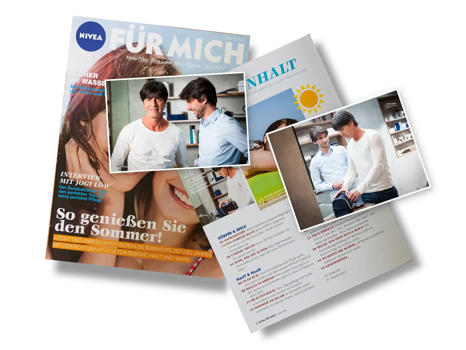 Collage NIVEA Magazin »FÜR MICH« mit Bildern