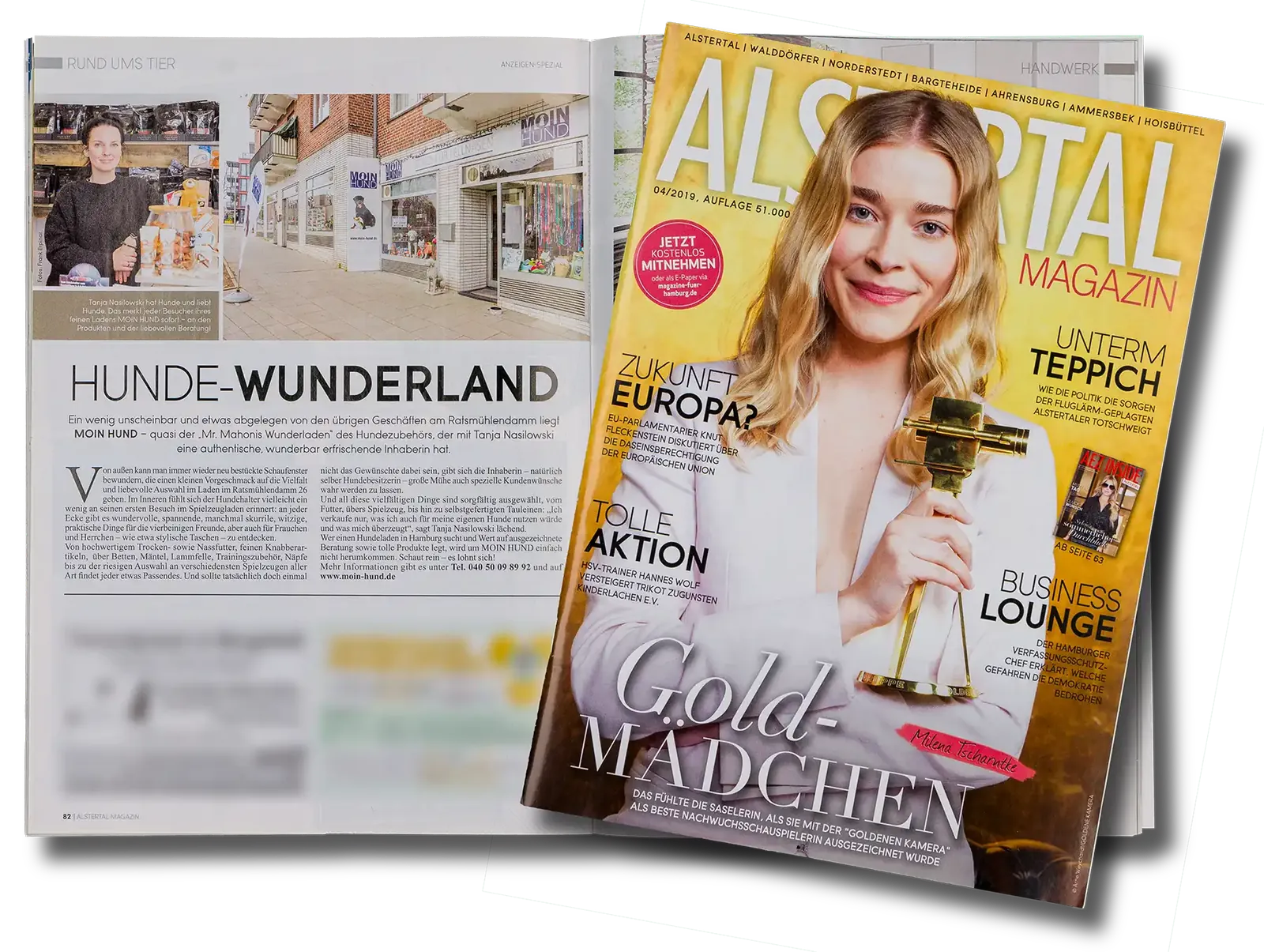 Werbung im Alstertal Magazin für Moin Hund