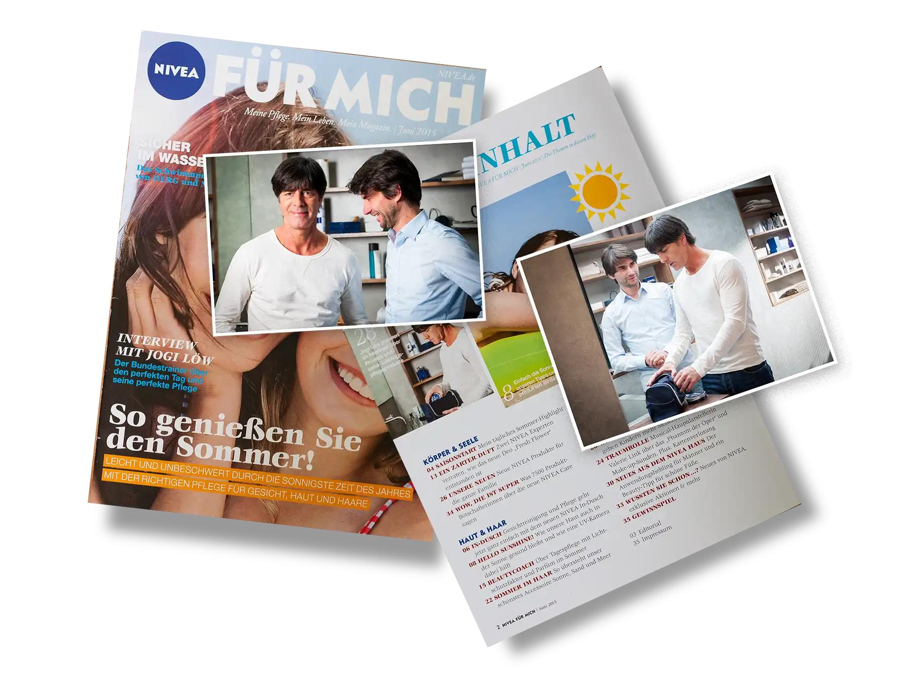 Collage NIVEA Magazin »FÜR MICH« mit Bildern